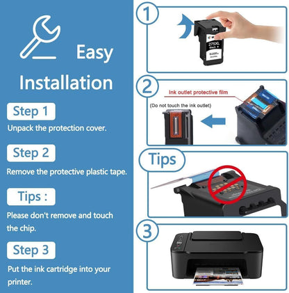 275XL Black Ink Cartridge Remanufactured Replacement for Canon PG-275XL PG-275 275 275XL Black use for PIXMA TR4720 TR4700 TR4722 TS3522 TS3520 TS3722 Printer Ink Cartridges, 1 Pack