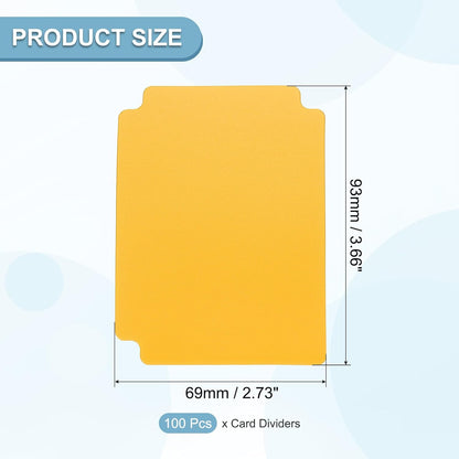 PATIKIL Trading Card Dividers, 100 Pcs Index Card Football Card Sorter Storage Boxes Organizer Tray Accessories for Sports Game Baseball Card, Yellow