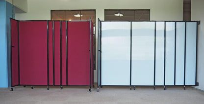 Wall-Mounted Sliding StraightWall Room Divider | Adjustable Widths | Locking Wheels | Room Separator | Up to 15'6" Wide x 7'6" Tall Ocean Fabric Panels