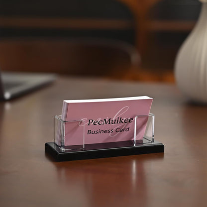 PecMuikee Business Card Holder for Desk，Acrylic Business Card Display Stand,Multiple Business Card Holders for Office, Exhibition, Home, Restaurant 1Slot 2 Pcs