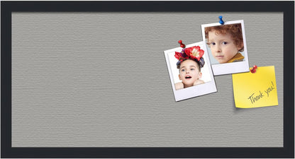 PinPix 24x12 Inch Cork Bulletin Board. This Decorative Framed Pin Board Comes with Dark Stone Design and a Satin Black Frame. Ideal for Home Office Decor or Message Board (PinPix-1808)