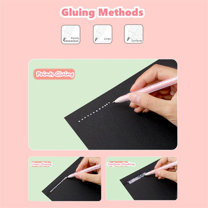 Scrapbook Quick Dry Crafting Glue Set, 6PCS Multi-color Spot Glue Pen for Papercrafts, Handmade Stationery, DIY Foil-Stamping, Back to School Supply, Year 6+