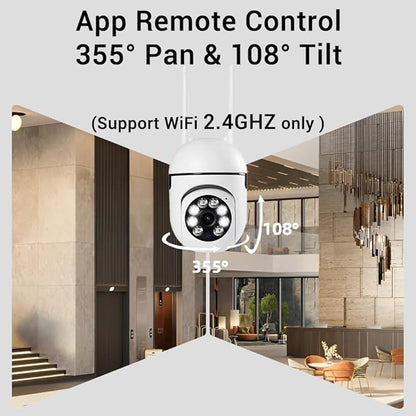 PEGATISAN 3MP WiFi Surveillance Security Camera Outdoor/Home/Dome, Pan-Tilt 360° View, 3MP, Motion Detection and Siren, 2-Way Audio,Full Color Night Vision, Waterproof