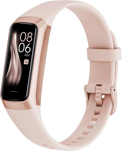 Fitness Tracker Activity Tracker Smart Watch 1.10''AMOLED Touch Color Screen,Smart Watch with 24/7 Blood Oxygen Heart Rate,Sleep Monitor,IP68 Waterproof,Step Counter Health for Women Men (Pink)