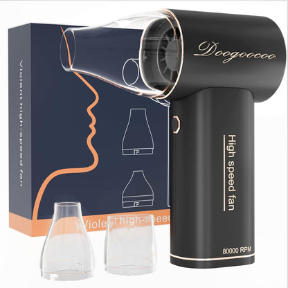 Mini Compressed Air Duster, 5 Gear Adjustable 80000RPM [Small But Powerful] Cordless Electric Air Blower, Fast Charging & Reusable Dust Cleaner for Computer, Keyboard, House & Car (Black)