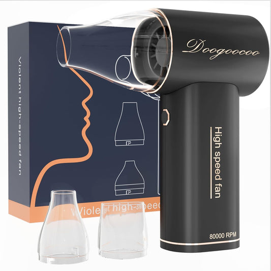 Mini Compressed Air Duster, 5 Gear Adjustable 80000RPM [Small But Powerful] Cordless Electric Air Blower, Fast Charging & Reusable Dust Cleaner for Computer, Keyboard, House & Car (Black)