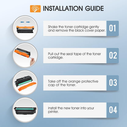 507A Toner Cartridge 4-Pack Compatible for HP 507A 507X CE400A CE401A CE402A CE403A 500 Color M551 Toner Cartridges for HP Laserjet Enterprise M551 M551n M551dn M551xh M570dn M570dw M575f Printer