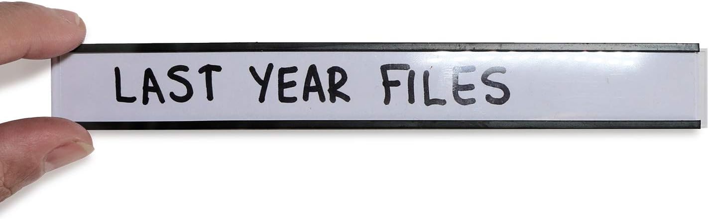 SmartSign Magnetic 'C' Channel Label Holders for Metal Racks and Shelves | 0.75" x 6" Pack of 25