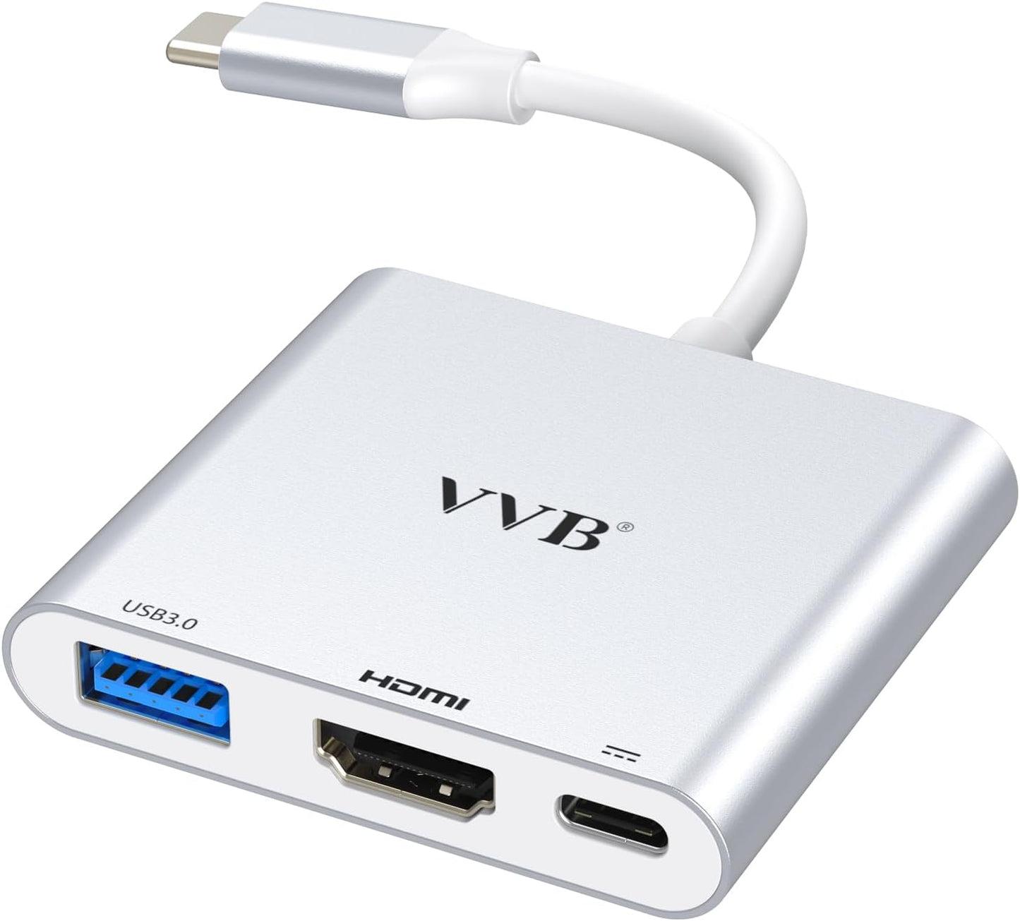 USB C to HDMI Adapter,USB-C Adapter Hub with 4K HDMI,USB3.0,Type C PD Charge Port 4K Multiport Digital AV Converter for iPad Pro/air,MacBook Pro/air,Tablet,Switch and More USBC Device