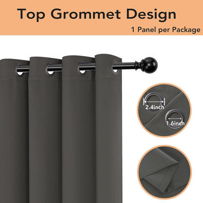 BONZER Room Divider Curtain Total Privacy Wall Grommet Thermal Insulated Wide Blackout Curtains for Bedroom Living Room, 84L x 70W Inch (7L x 5.8W ft), 1 Panel, Dark Grey