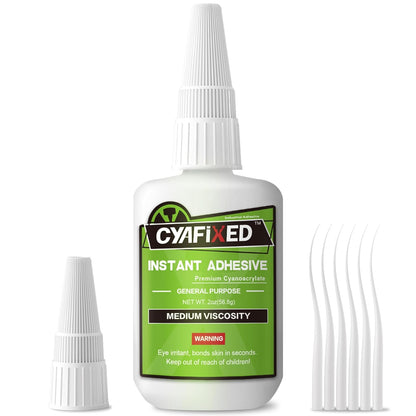 Super Glue Liquid, Instant Clear Cyanoacrylate Medium Viscosity Adhesive, Food Safe CA Glue for Shoe Repair Leather Ceramic Plastic Glass Metal Wood Aquarium Porcelain Rubber Pottery Model Craft
