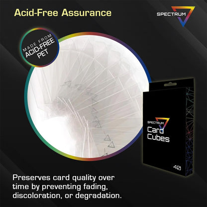 BCW Spectrum Card Cubes | Holds 40 Sleeved Cards | Crystal Clear Acrylic Storage