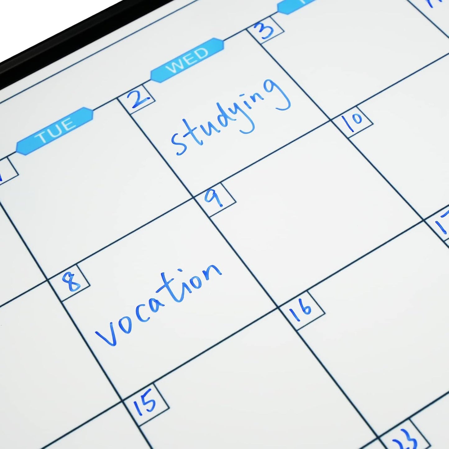 JILoffice Magnetic Calendar Whiteboard & Bulletin Corkboard Combination, Combo Board 24 x 18 Inch, 2 Pack, Black Aluminum Frame Wall Mounted Board for Office Home and School with 10 Push Pins