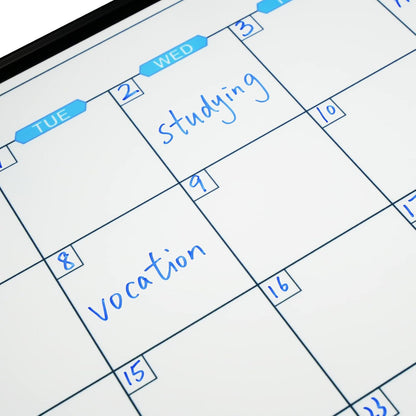 JILoffice Magnetic Calendar Whiteboard & Bulletin Corkboard Combination, Combo Board 24 x 18 Inch, 2 Pack, Black Aluminum Frame Wall Mounted Board for Office Home and School with 10 Push Pins