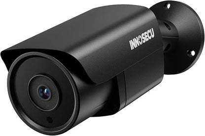 Bullet PoE Camera 5MP, Outdoor Waterproof IP67 Security Camera, Built-in Microphne/Audio, IR Night Vision 100ft, AI Human/Vehicle Detection, 2.8mm Lens Wide Angle 110°, INB5GR37E-B (Black)