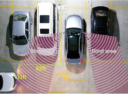 BY-J Car Blind Spot Monitoring System Kit, 24GHz Millimeter Wave Radar Sensor Blind Area Detection System, Universal Car SUVs Trucks RVs Lane Changing Warning with Reversing Radar Parking System