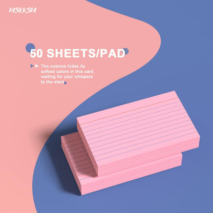 Pink Index Cards 3x5 Inch - 200 Pack, Ruled Index Flash Cards for Studying, 180GSM Pink Note Cards 3x5 Lined Index Cards, Flashcards 3 x 5 Notecards Lined College Ruled Study Card for Office, School