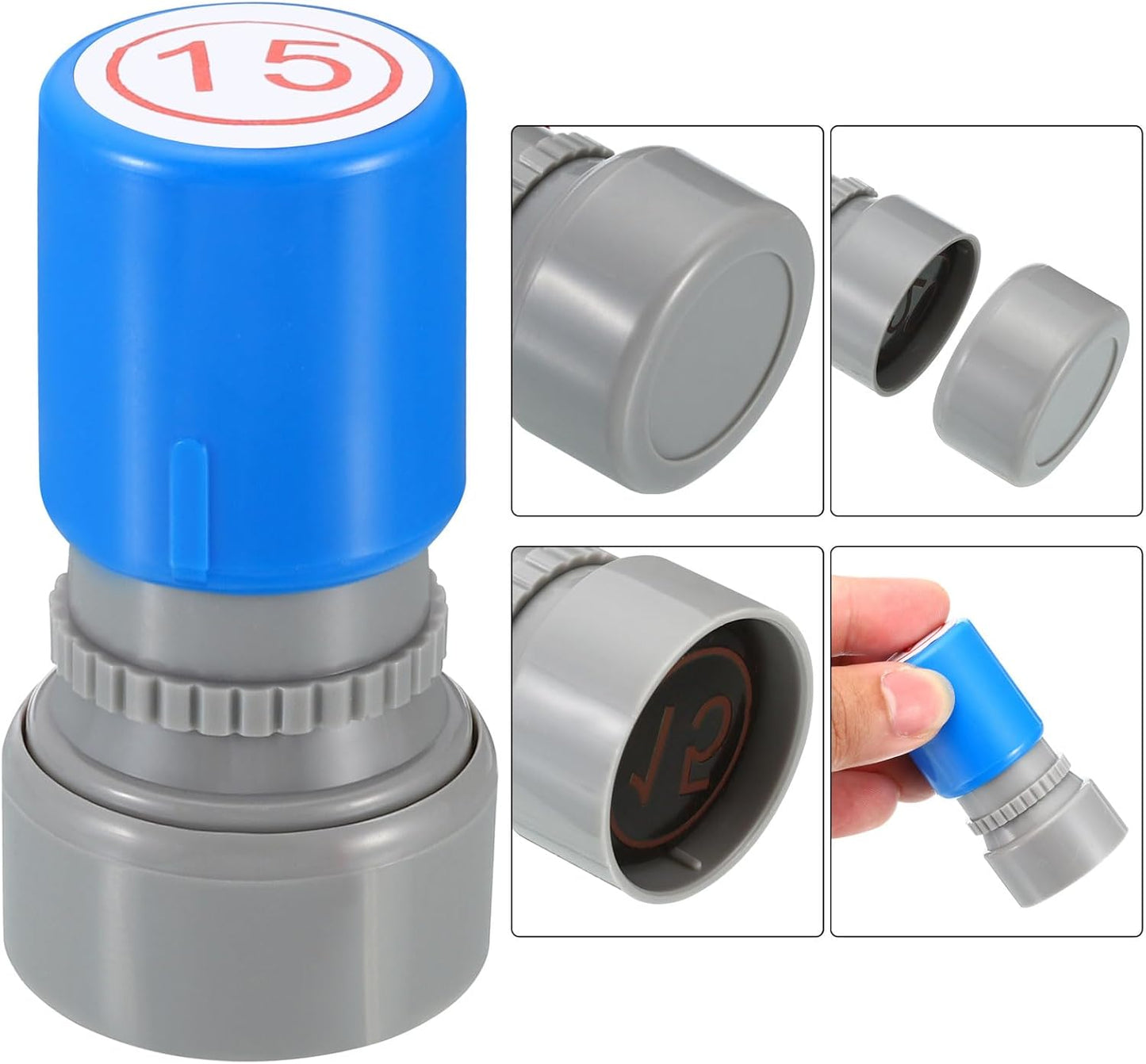 PATIKIL Number Stamps Self Inking, Numeral 15 Number Stamp Teacher Stamp Initial Stamp Ink Stamp for Class Notebook Scrapbooking DIY Craft Style 2, Red Ink