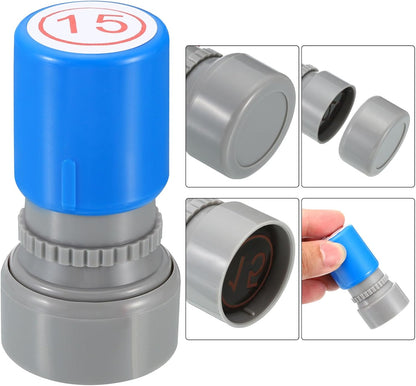 PATIKIL Number Stamps Self Inking, Numeral 15 Number Stamp Teacher Stamp Initial Stamp Ink Stamp for Class Notebook Scrapbooking DIY Craft Style 2, Red Ink