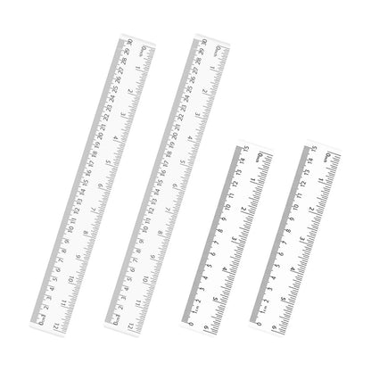 4 Pack Clear Plastic Straight Rulers, Clear Ruler Bulk, Transparent Ruler with Centimeters and Inches, for Class, Office (6 inch+12 inch)