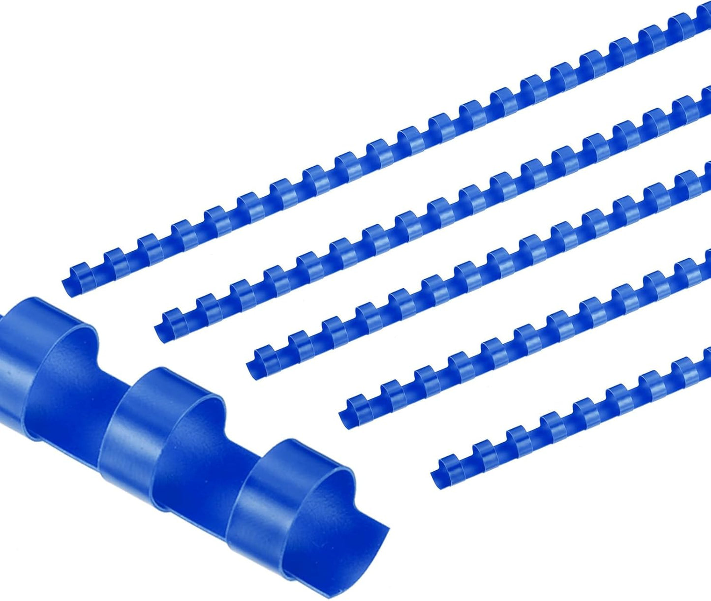 PATIKIL 10mm (3/8") Plastic Binding Combs, 50 Pcs 21 Rings Comb Binding Spines 60 Sheet Capacity Letter Size for Binding Paper Sheets, Blue