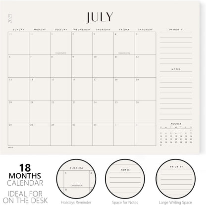 Jotsome Desk Calendar 2025-2026, Academic Desk Pad Calendar From July 2025 to December 2026 22x17 inch, Desk Blotter Calendar for Home and Office, Easy Planning (Jul 2025 - Dec 2026, Extra Large)