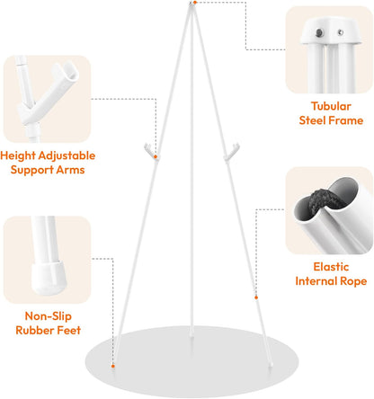 6PCS White Easel Stand for Wedding Sign Stand, 66 Inch Adjustable Metal Easels for Display, Portable Folding Easel for Wedding, Display Show, Arts, Poster with Portable Bags