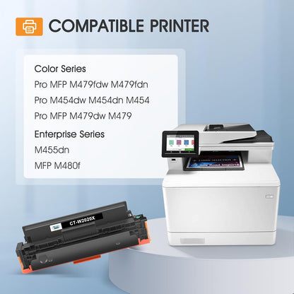 414X Black Toner Cartridge Compatible Replacement for HP 414X 414A W2020X W2020A for HP Color Pro MFP M479fdw M454dw M479fdn M479dw M454dn M479 M454 Printer Ink (Black, 2Pack)