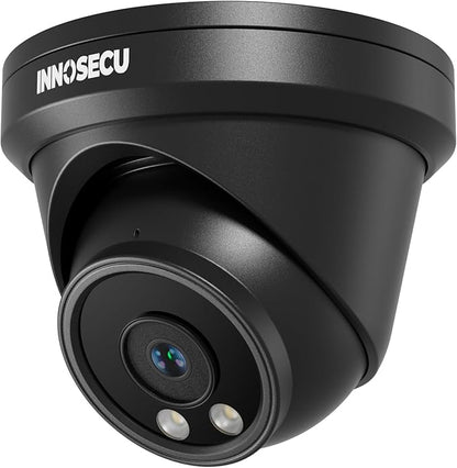 4MP Dome PoE Camera, Outdoor Indoor Security IP Camera, Human/Vehicle Detection, Waterproof IP67, 2.8mm Lens with Wide Angle 110°, Night Vision 100ft, Built-in Mic, IND4FR97A-B (Black)