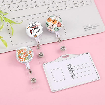 Coeufuedy 9 Pcs Funny Nurse Badge Reels Smiley Face Silly Goose Cute Nursing Badge Holders with Alligator Clip ID Name Card Badge Clip for Office Student Doctor Nurse Medical Work Supplies