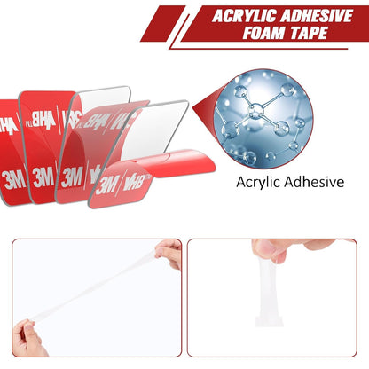 Bulina Double Sided Adhesive Pads Heavy Duty VHB 1" x 1" 40 PCS Square Clear 4905 Sticky Mounting Foam Tape Strong Adhesive Waterproof for Home Office Car Deco
