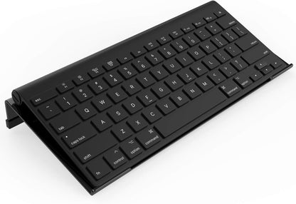 Mini Computer Keyboard Stand-11.8'' x 5.1''-Small Computer Keyboard Tray Acrylic Keyboard Holder for 78 Keys Universal Compact Keyboard, with Black Silicone Strip, Black