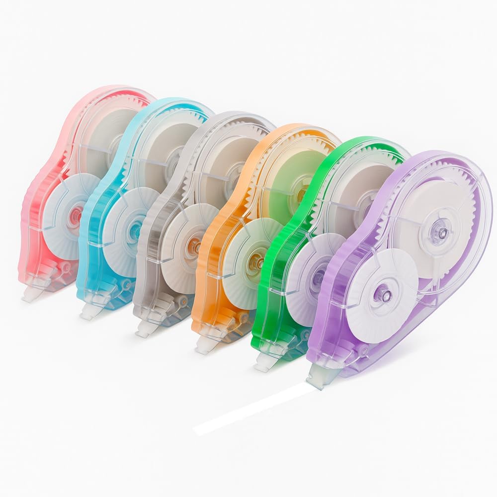 6 Pack Extra-Long Correction Tape – 98ft (30m) Each, Total 590 ft – High Capacity White Out Tapes, Smooth & Precise, Tear-Resistant, No Mess, Easy-to-Use Dispensers for Office, School & Home Supplies