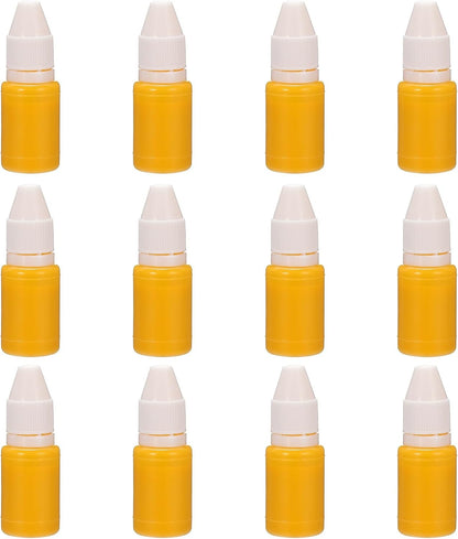 PATIKIL 0.33oz Refill Ink for Stamps and Ink Pads, 12Pcs 10ml Stamp Pad Ink Refill for Office Stamp Self Inking Stamp Date Stamp Scrapbooking, Gold Yellow