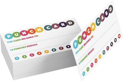 500-Pack Extra-Thick Cardstock Punch Cards - 2 x3.5 inches - Classroom, Home, School, Business Loyalty - Motivate, Reward, and Track Progress