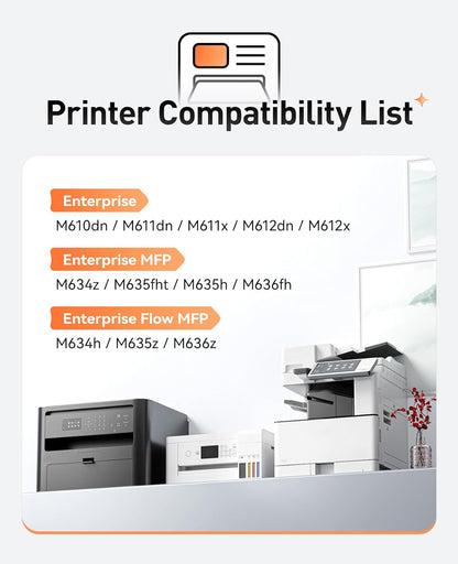 147A Black Toner Cartridge 1-Pack High Yield with Chip Replacement for HP 147A W1470A Toner Cartridges Compatible with HP Laser Jet Enterprise Flow MFP M634h M635z M636z M610dn M611dn M612dn Printer