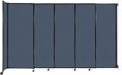 Wall-Mounted Sliding StraightWall Room Divider | Adjustable Widths | Locking Wheels | Room Separator | Up to 11'3" Wide x 6'10" Tall Ocean Fabric Panels