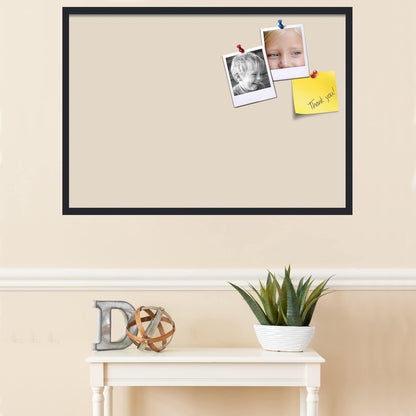 PinPix 40x28 Inch Cork Bulletin Board. This Decorative Framed Pin Board Comes with Desert Pastel Design and a Satin Black Frame. Ideal for Home Office Decor or Message Board (PinPix-1815)