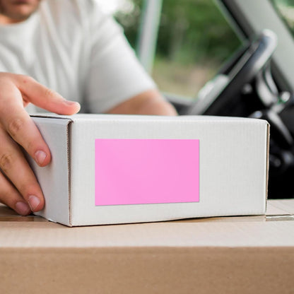 Pink Color Coding Labels 3 × 2 Inches Self-Adhesive Rectangle Stickers Waterproof Name Tags for Office School Home 40 PCS