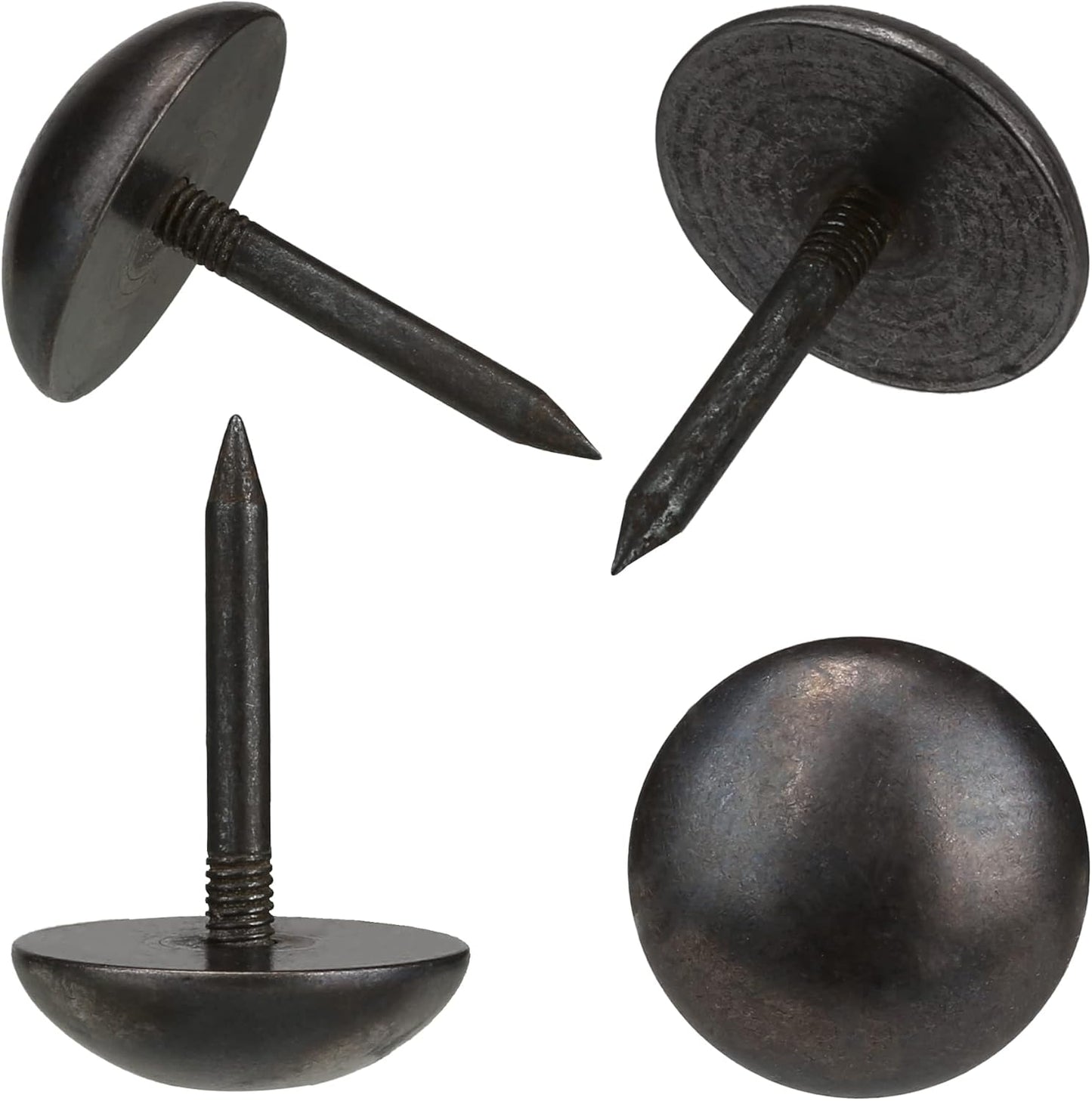 Retro Solid Pure Brass Tacks as Antique Upholstery Nails for Furniture, Decorative Push Pins for Wood,Carpet Tacks,Hardware Tacks,Cap Nails,Thumb Tacks，Brass Fasteners（7/10",18mm Black Color,10 Pcs)