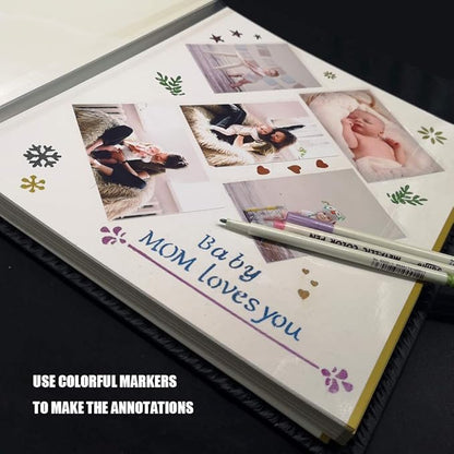 Photo Album Self Adhesive Pages, Huge Magnetic Self-Stick Picture Album with Leather Vintage Inspired Cover, Hand Made DIY Albums Holds 3X5, 4X6, 5X7, 6X8, 8X10, 10X12 Photos (Brown 80 Pages)