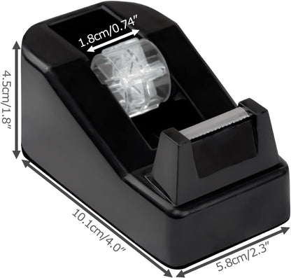 1Pcs Desktop Tape Dispenser Adhesive Roll Holder with Weighted Nonskid Base, Black (Tape not Included)