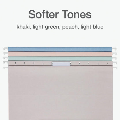 Pendaflex Hanging File Folders, Letter Size, Assorted Colors for Home, Office Filing Cabinet, 1/5-Cut Adjustable Tabs, 25 Per Box (81698)
