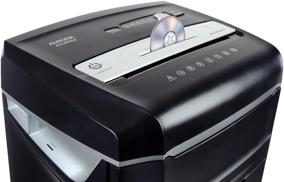 Aurora High Security JamFree AU1000MA 10-Sheet Micro-Cut Paper/CD/Credit Card Shredder with Pull-Out Wastebasket