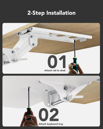 HUANUO Keyboard Tray Under Desk, 360 Adjustable Ergonomic Sliding Keyboard & Mouse Tray, 25" W x 9.8" D