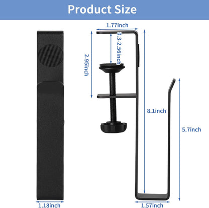 LUKETURE Adjustable Side Laptop Mount, No Drill Laptop Holder, Under Desk Storage, Clamp-On Laptops Stands, Desk Side Mount for Laptops, Mac mini, Keyboard with Anti-Scratch Silicone