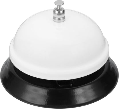 uxcell Desk Service Call Bell, 3.35 Inch Metal Dinner Service Bell Ring for Hotel Restaurant Reception Area and Wedding Party Events, White