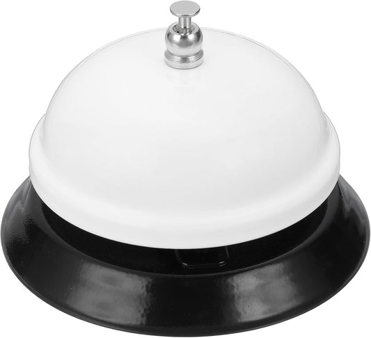 uxcell Desk Service Call Bell, 3.35 Inch Metal Dinner Service Bell Ring for Hotel Restaurant Reception Area and Wedding Party Events, White