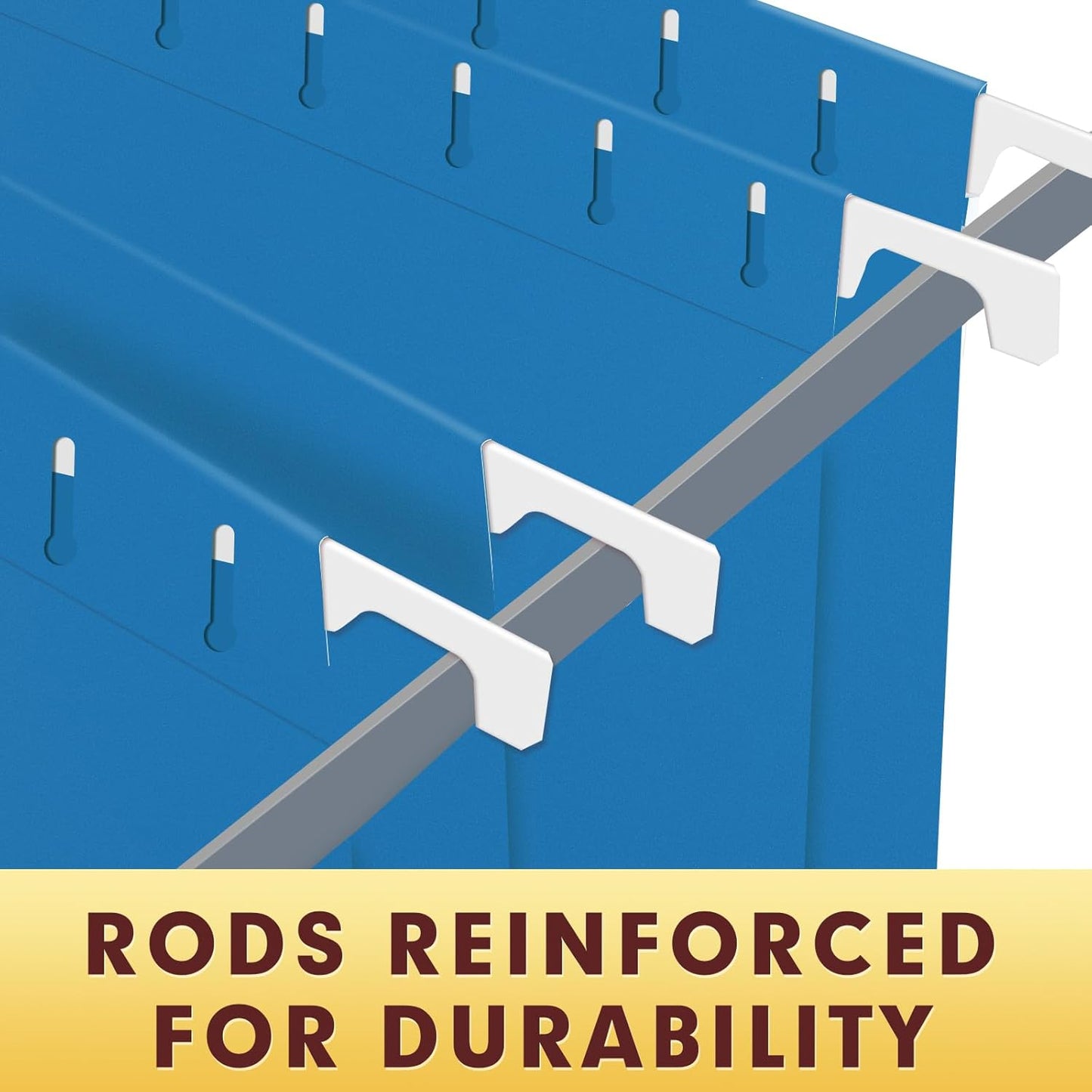 HERKKA Hanging File Folders, 60 Pack Reinforced Letter Size Hanging Folders, Designed for Bulky Files, Filing Cabinet, 1/5-Cut Adjustable Tabs (Lightblue)