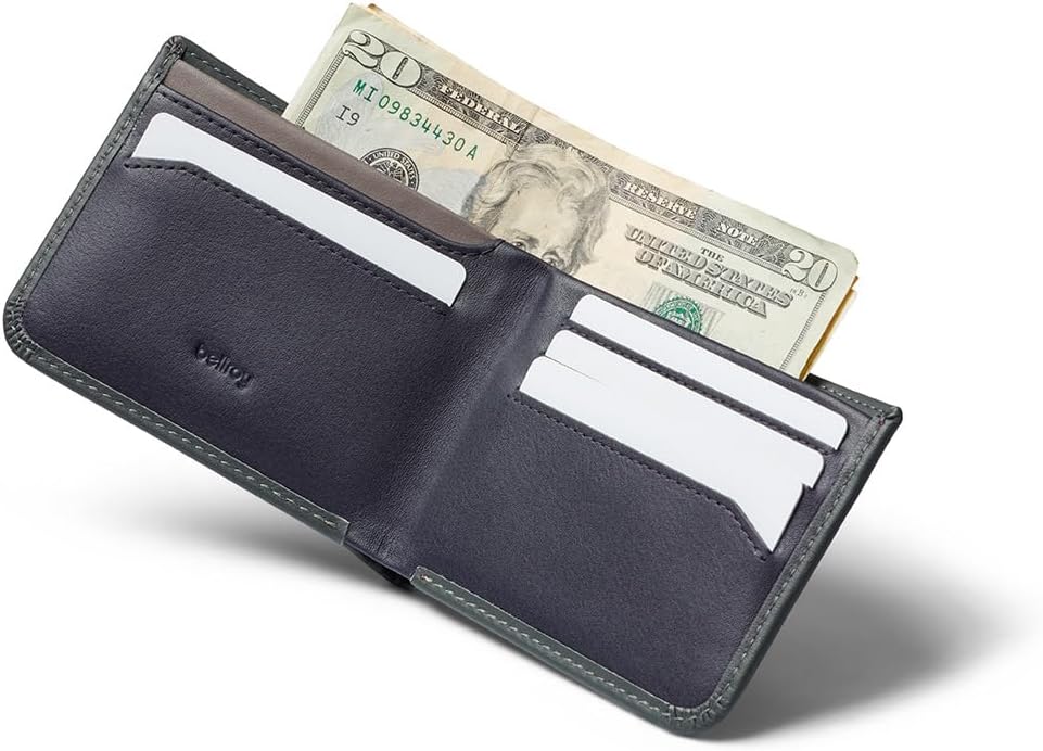 Bellroy Hide & Seek Wallet (Slim Leather Bifold Design, RFID Protected, Holds 5-12 Cards, Coin Pouch, Flat Note Section, Hidden Pocket)